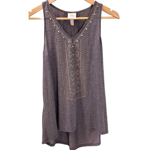 ❤️ Knox Rose Boho Studded High-Low Sleeveless Top - Picture 2 of 6